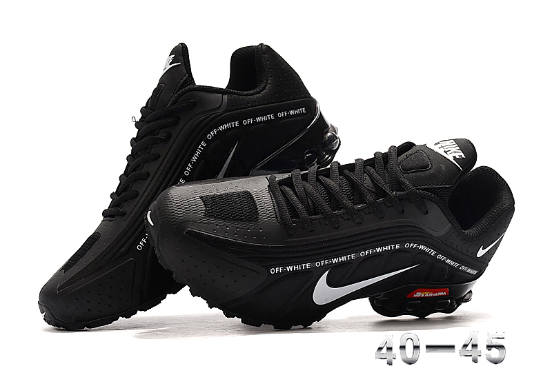 New Men Nike Shox R4 Black White